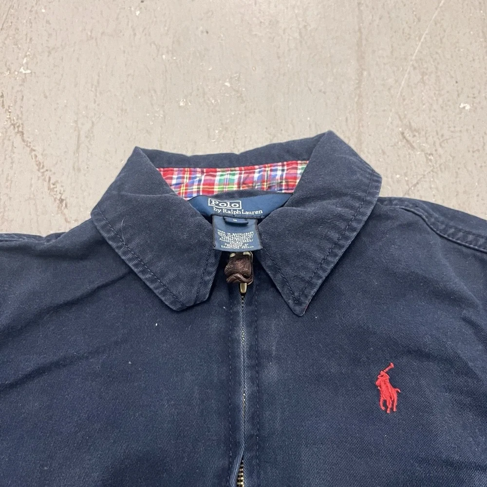 Polo Ralph Lauren Jacket Kid's S Navy Blue Full Zip‎ Red Logo Outerwear Red Pony